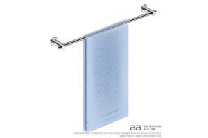 Single Towel Bar 650mm 4872 with artists impression of one single folded bath towel- Bathroom Butler