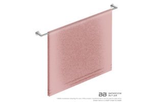 Single Towel Bar 1100mm 8278 with artists impression of one full width bath sheet - Bathroom Butler