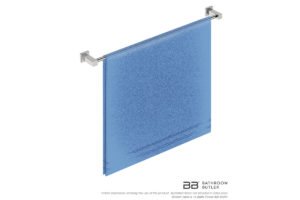 Single Towel Bar 800mm 8575 with artists impression of one full width bath towel - Bathroom Butler