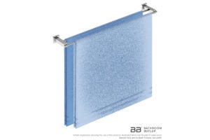 Double Towel Bar 800mm 8685 with artists impression of two full width bath towels - Bathroom Butler