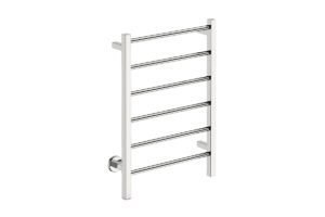 Contour 6 Bar 530mm Heated Towel Rack with PTSelect Switch -230V in Polished Stainless Steel - Bathroom Butler heated towel rails