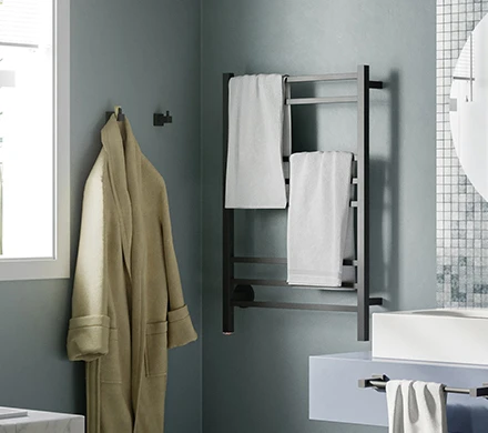 Matt Black Bathroom Accessories and Heated Towel Rails - Bathroom Butler AUS