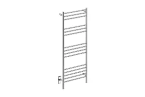 Natural 15 Bar 20inch Heated Towel Rack Straight with PTSelect Switch - 120V in Polished Stainless Steel - Bathroom Butler