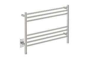 Natural 7 Bar 32inch Heated Towel Rack Straight with PTSelect Switch - 120V in Polished Stainless Steel - Bathroom Butler