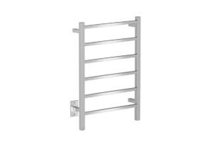 Cubic 6 Bar 21inch Heated Towel Rack with PTSelect Switch - 120V in Brushed Stainless Steel - Bathroom Butler