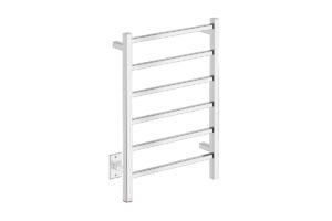 Cubic 6 Bar 21inch Heated Towel Rack with PTSelect Switch - 120V in Polished Stainless Steel - Bathroom Butler