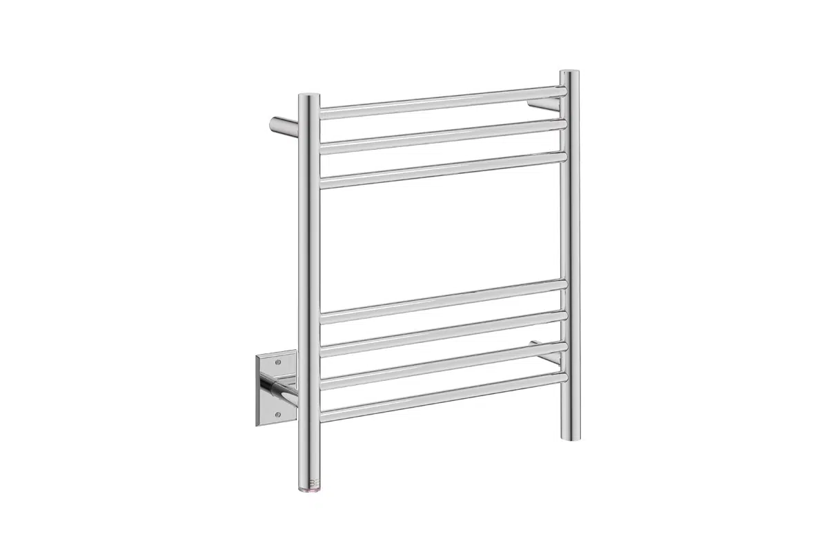 Natural 7 Bar 20inch Heated Towel Rack Straight with PTSelect Switch - 120V in Polished Stainless Steel - Bathroom Butler