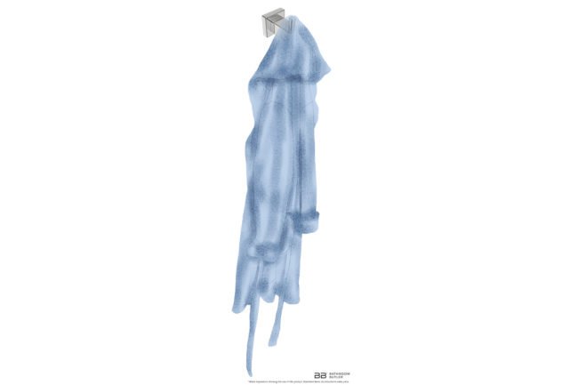 Single Robe Hook 8510 showing artists impression of a robe