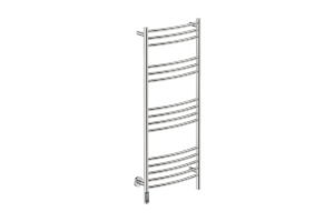 Natural 15 Bar 500mm Heated Towel Rack Curved with TDC Timer - 230V in Polished Stainless Steel - Bathroom Butler heated towel rails