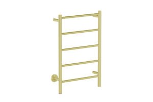 Natural 5 bar 500mm heated towel rail with PTSelect temperature adjustment switch in Champagne Gold - Bathroom Butler