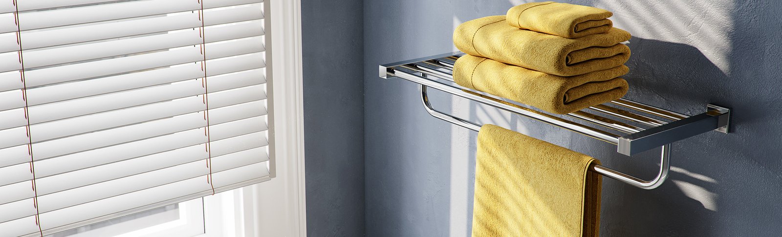 8500 Series bathroom accessories towel shelf with hang bar