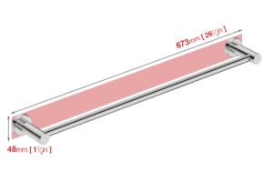 Wall foot print dimensions for Single Towel Rail 4672
