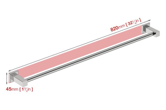 Wall foot print dimensions for Single Towel Rail 8575