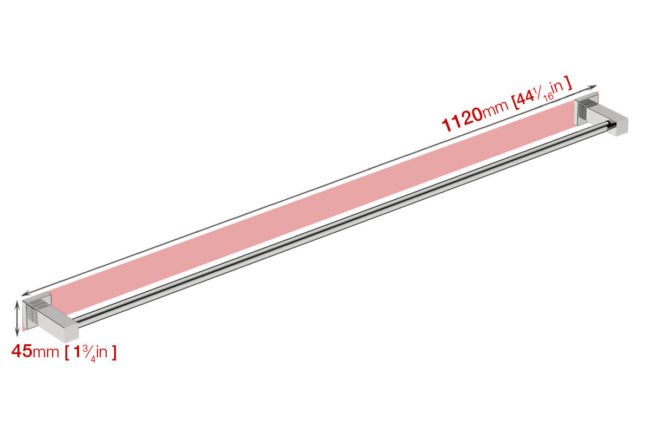 Wall foot print dimensions for Single Towel Rail 8578
