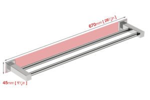 Wall foot print dimensions for Double Towel Rail 8582